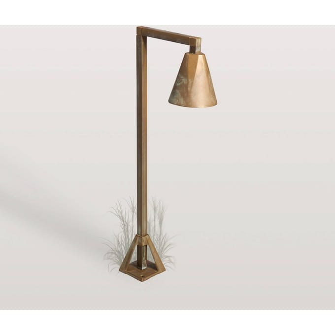 Moretti Luce LED sokkellamp Silva Disk, 50 x 19 cm, antiek messing