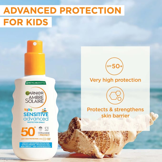 Garnier Ambre Solaire Kids' SPF 50+ Sensitive Advanced Sun Spray 150ml