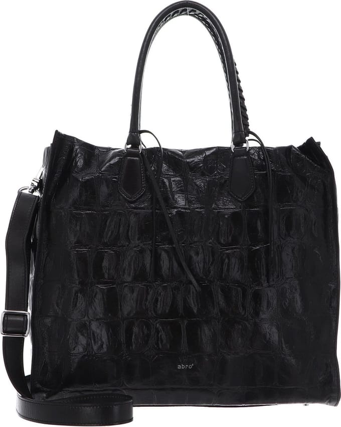 abro Leren Schoudertas Leather Primitivo Shopper Kaia Big Tornado Grey Donkergrijs