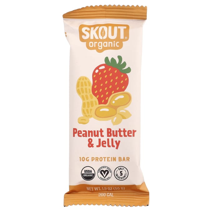 Skout Biologische Eiwitreep, Pindakaas & Jelly, 55g (1.9oz)