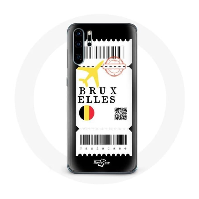 Coque pour Huawei P30 Billet d'avion Bruxelles Belgique