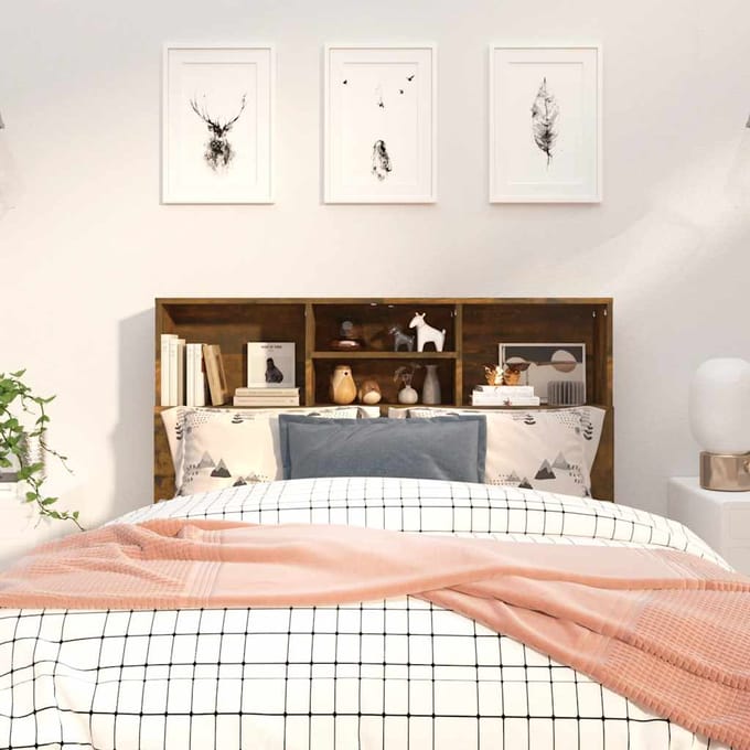 vidaXL - Hoofdbordkast - 120x19x103,5 - cm - gerookt - eikenkleurig