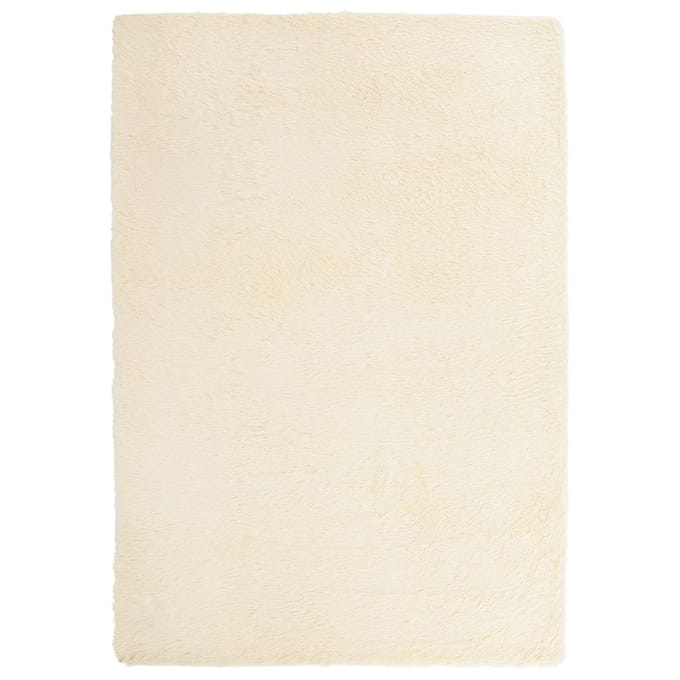 vidaXL - Hoogpolig - vloerkleed - NAVARRA - 160x230 - cm - polyester - crèmekleurig