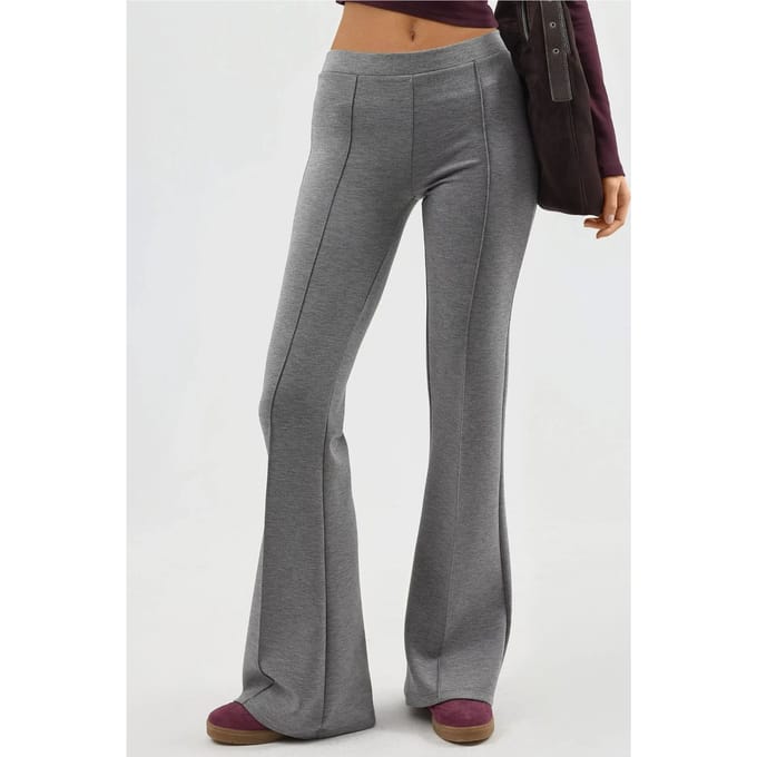 Geribbelde Elastische Flared Broek