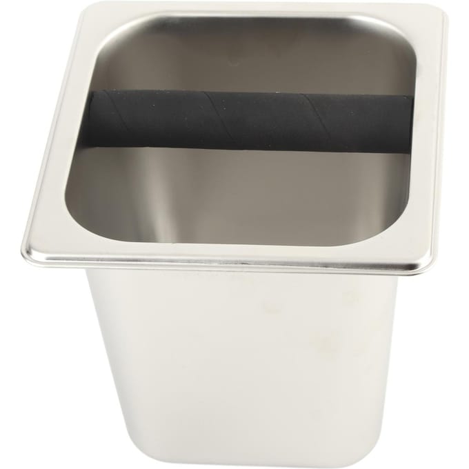 Roestvrijstalen Espresso Knock Box Container met Rubberen Bar voor Koffiemachine L