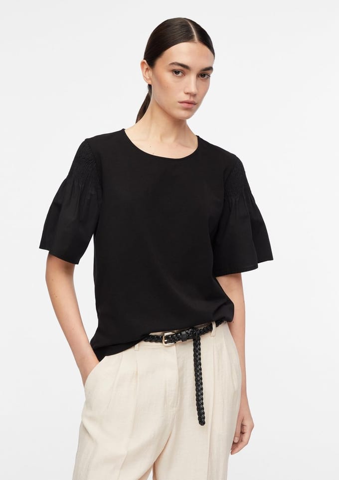 T-shirt met ronde hals van jersey voor dames COMMA Smock