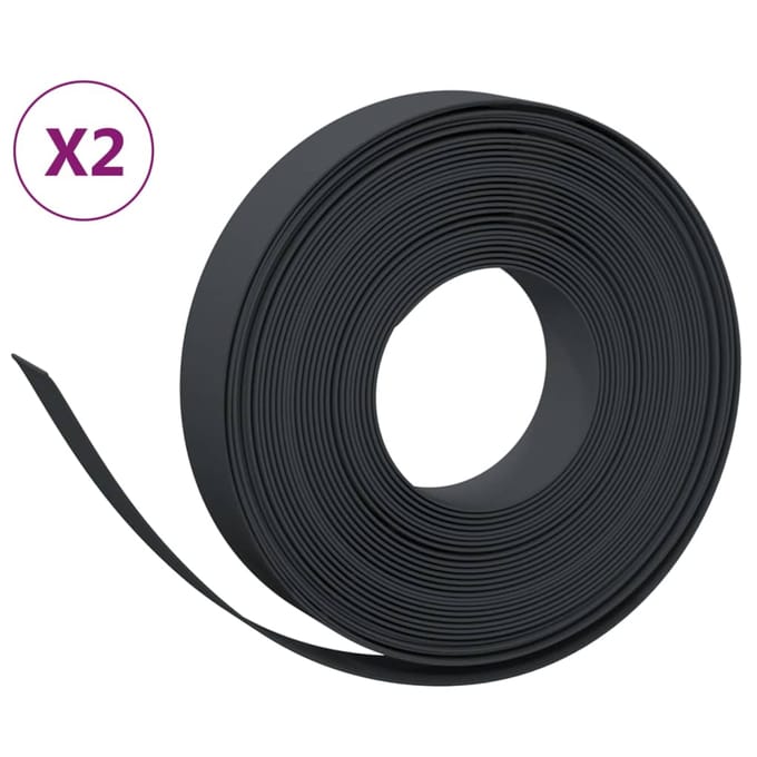 vidaXL - Tuinranden - 2 - st - 10 - m - 10 - cm - polyetheen - zwart