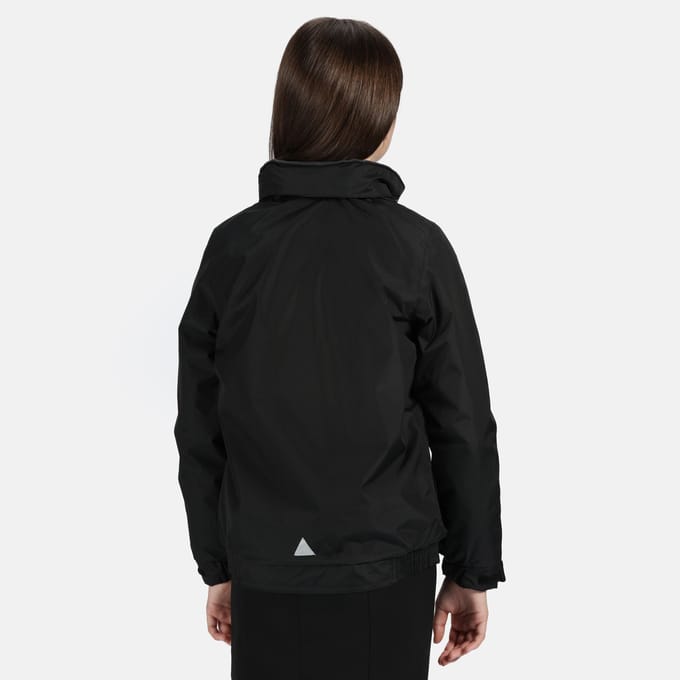 Regatta Kids Unisex Thermoguard Fleece Lined Dover Jacket (Winddicht & Waterdicht) (Zwart/Ash)