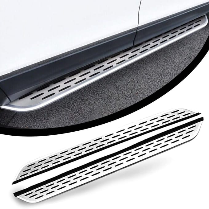 Zijdelingse Treeplanken - Opstapjes Auto - Veilig Instappen - Sterke Aluminium Constructie - Zwart
