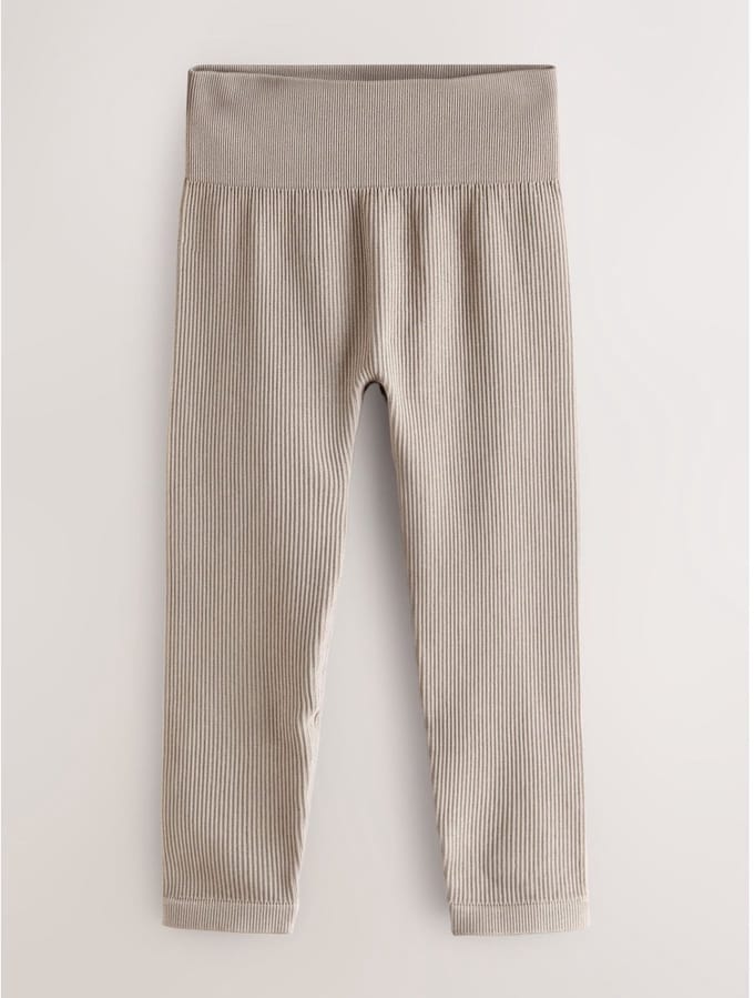 Next - Meisjes - paars - Naadloze geribbelde leggings met hoge taille - Crème