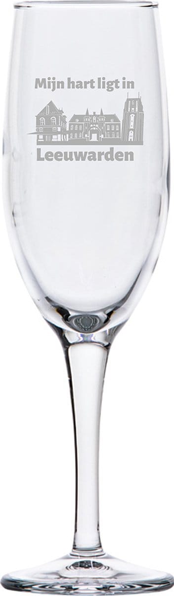 Gegraveerde Champagneglas 16,5cl Leeuwarden