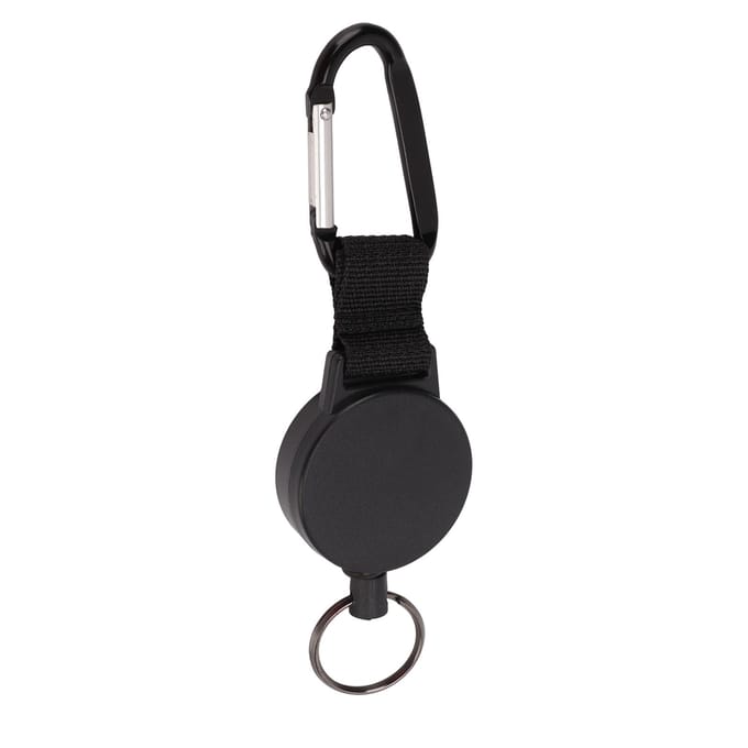 Intrekbare sleutelhanger, zware karabijnhaak, sleutelhanger, lanyard, badge-haspels met stalen black
