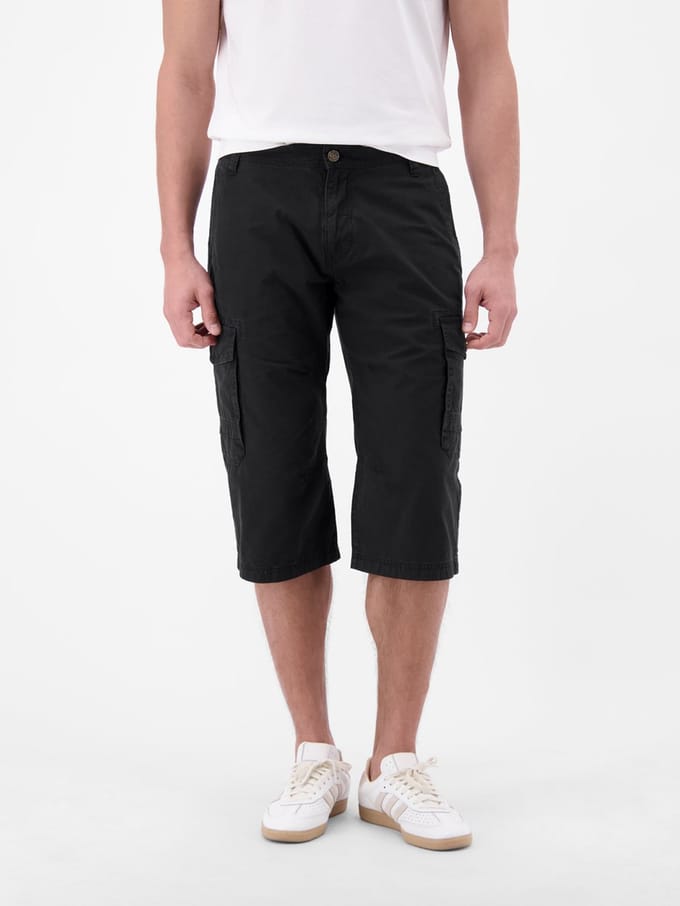 LERROS Bermuda met cargozakken, lang model , Maat: 31 , Kleur: DARK GRAPHITE , 100% katoen
