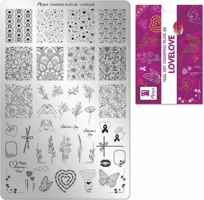 Moyra Nail Art Stamping Plate 88 - LoveLove