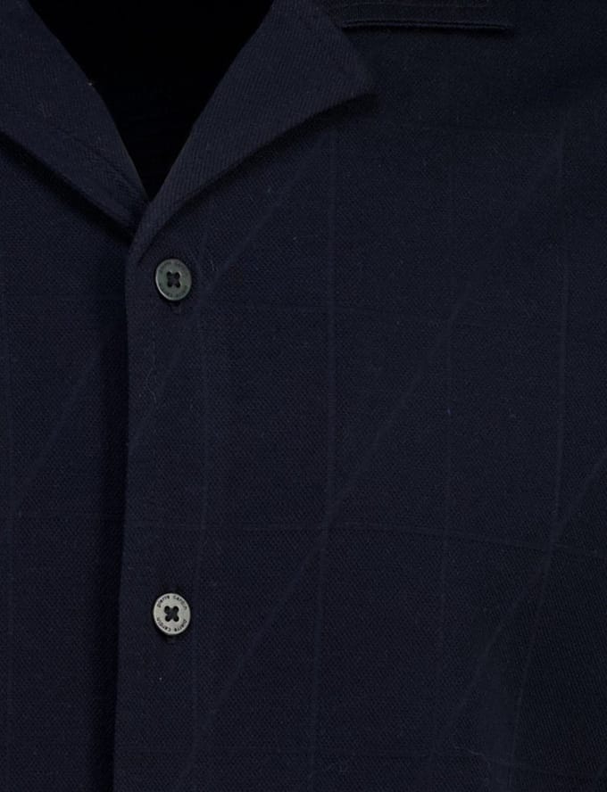 Navy overhemd Pierre Cardin Atelier korte mouwen knopen