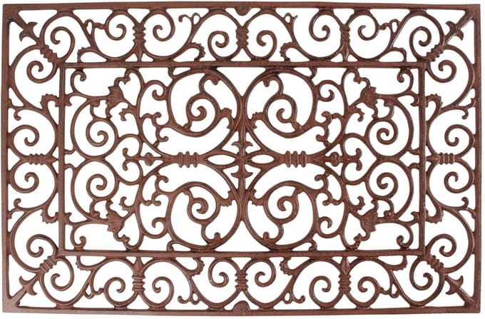 Rechthoekige Deurmat gietijzer L Esschert Design Bruin