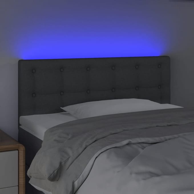 vidaXL - Hoofdbord - LED - 80x5x78/88 - cm - stof - donkergrijs