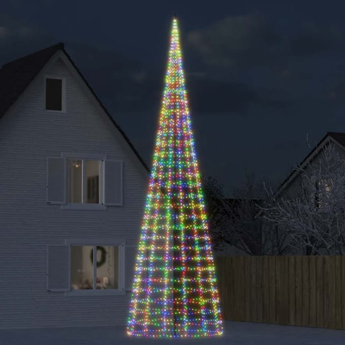 Vidaxl Sapin de Noël Lumineux, sur Mât, 3000 LED Colorées, 800 cm