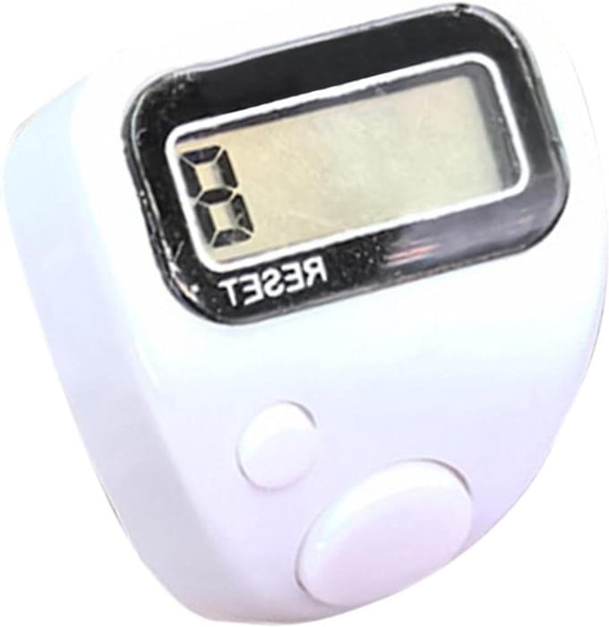 Vinger Teller - Digitale Klikker - Goederen Tellen - Stil Mechanisch Ontwerp - Compact Formaat - Wit