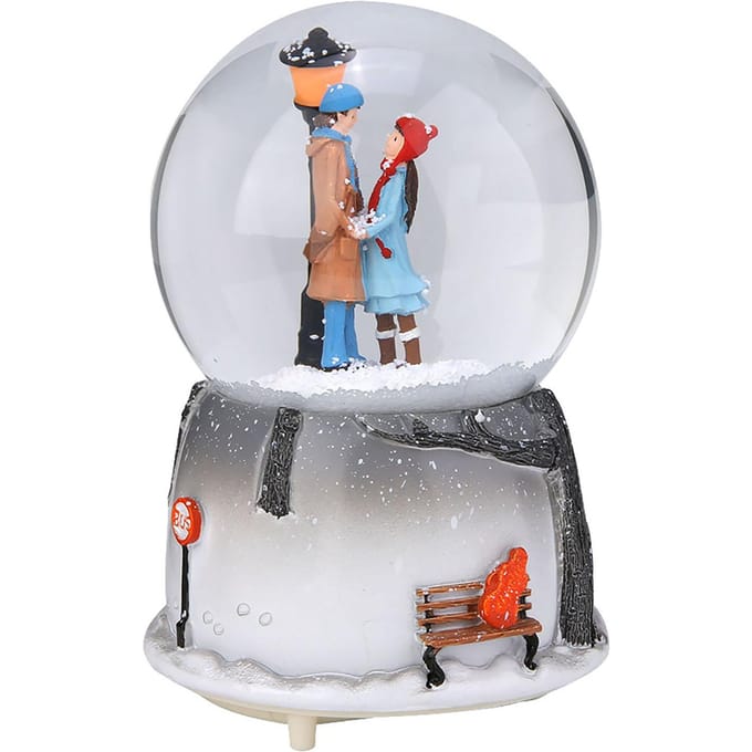Nieuwigheid Nachtlampje Muzikale Sneeuwbol Muziekdoos Bureau Ornament white