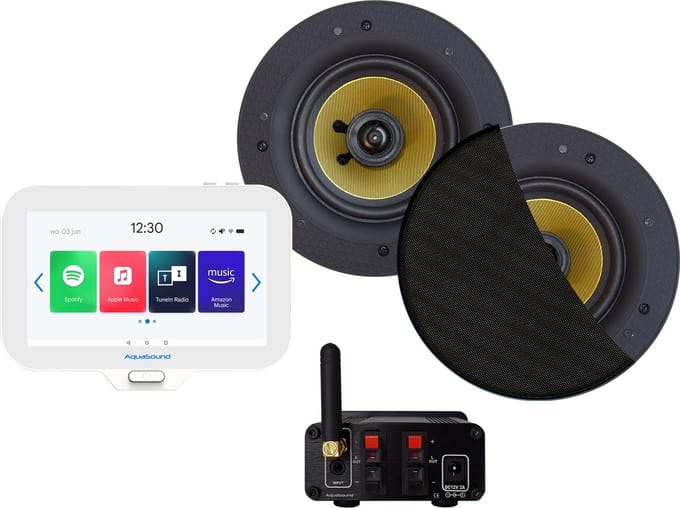 AquaSound EMN50-SZ Badkamerradio set 50 watt met Samba speakers