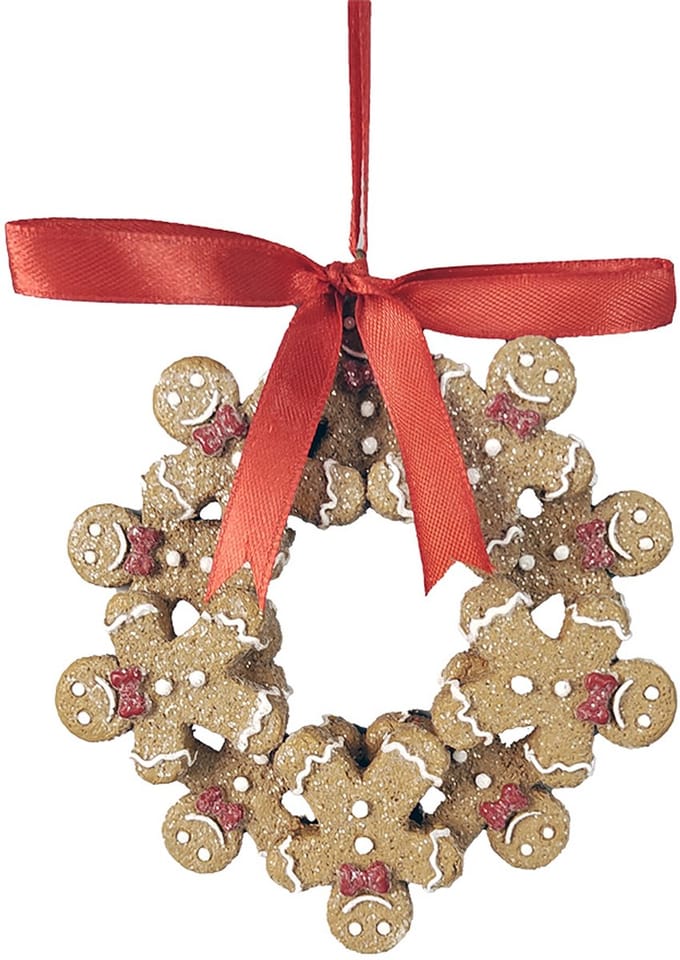 Clayre & Eef Kersthanger Gingerbread man 10x2x10 cm Bruin Kunststof