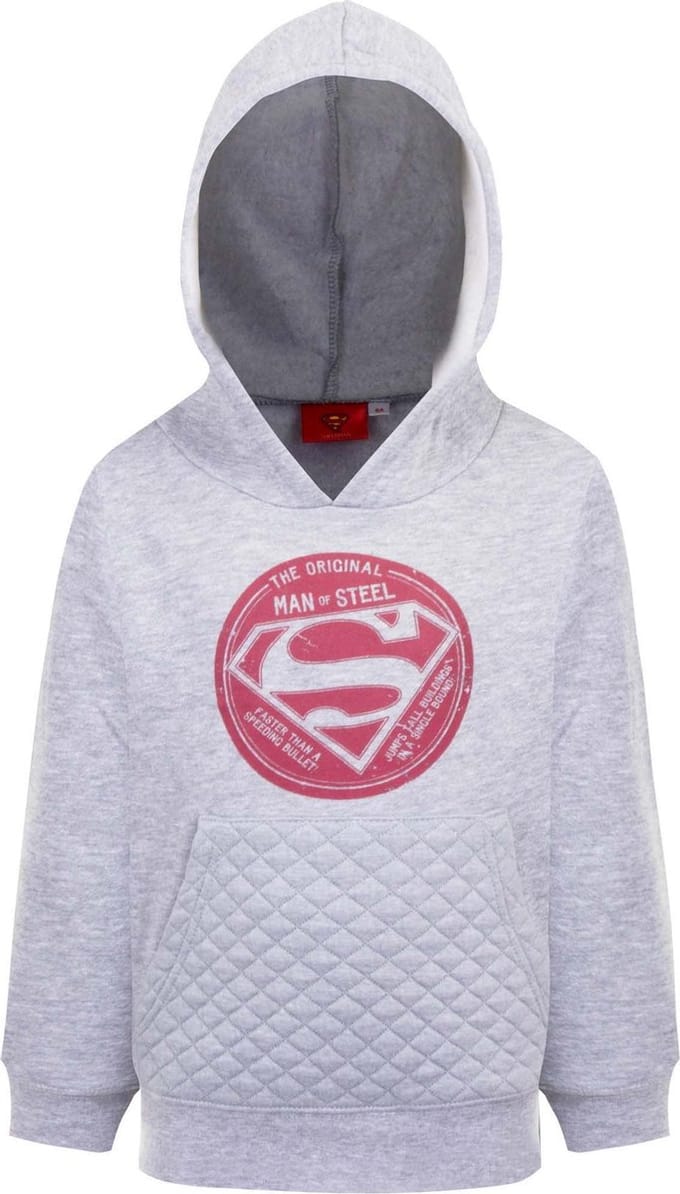 Jongens Superman Hoodie - DC Comics - Grijs - Maat 128 / 8 jaar