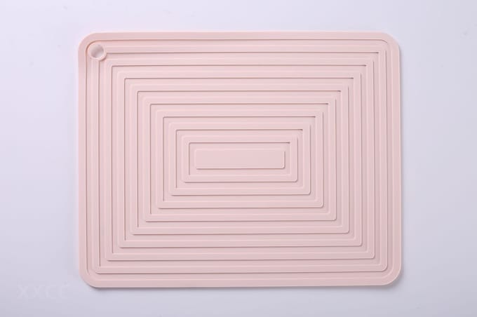 set de table carré épaissi isolation thermique antidérapant ondulé pour table de cuisine 28x22cm&Rectangular rose clair