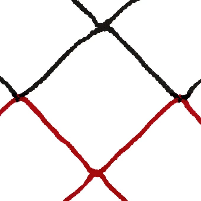 Duo-kleur 11-a-side voetbalnetten PP geweven 4mm enkel mesh 120 honingraat Sporti