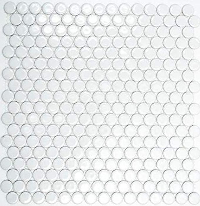 Mozaïek Tegels - Ronde Mozaïek - Muur Decoratie - Glanzende Afwerking - 0.1 m² Per Mat - Wit