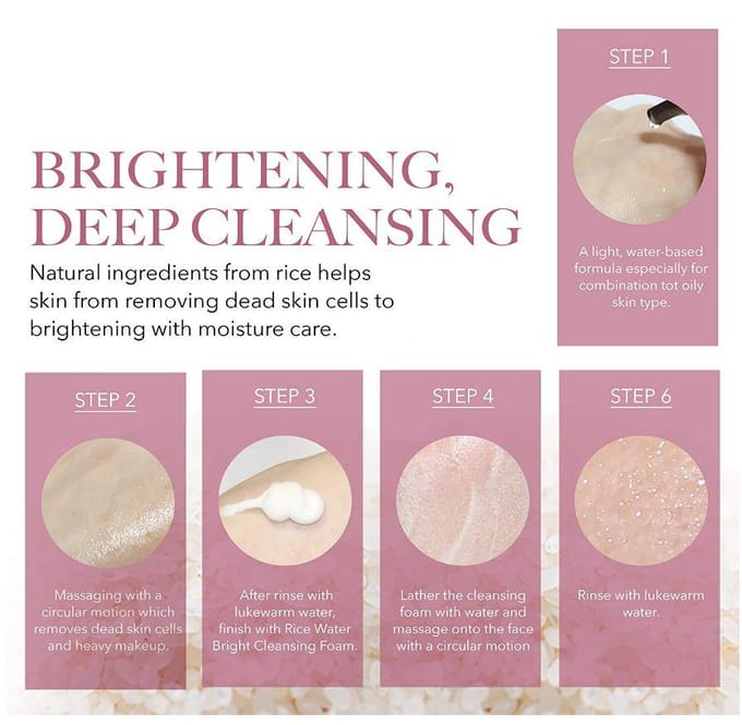 [The Face Shop] Rice Water Bright Cleansing Foam 150ml 5fl oz white