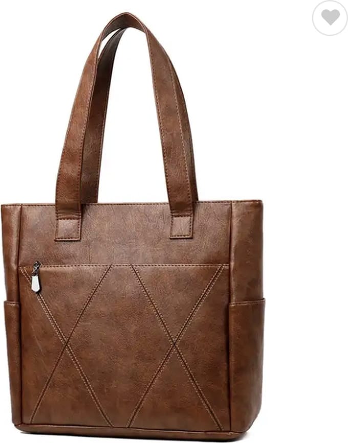 N3 Collecties Zachte PU lederen dames schoudertas - Bruine handtas