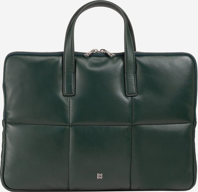 DU DU Togean Borsa donna porta pc in pelle trapuntata mangrove