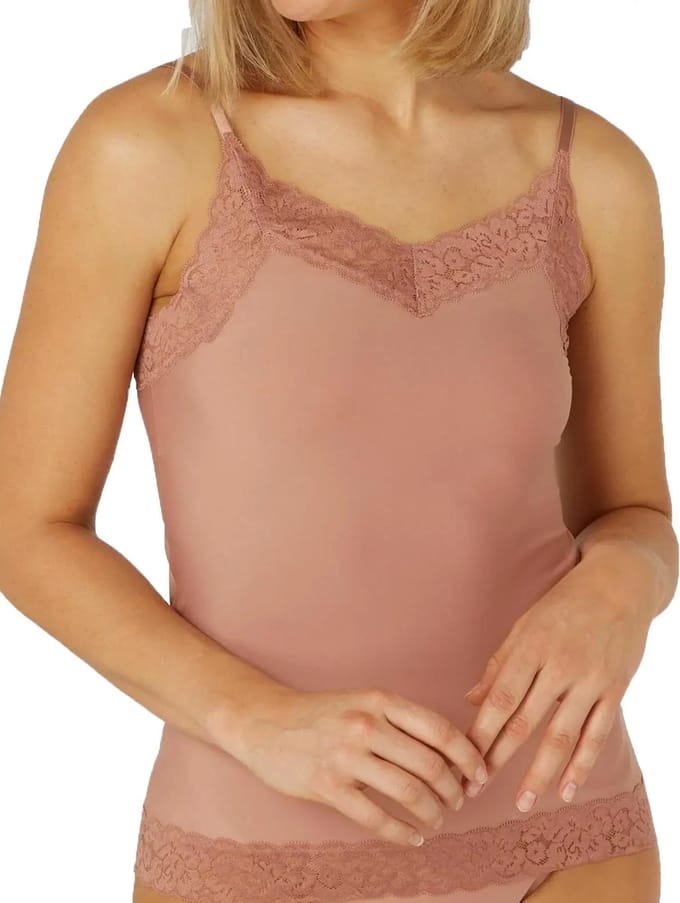 Ten Cate Secrets spaghetti top met kant hazelnut voor Dames | Maat M