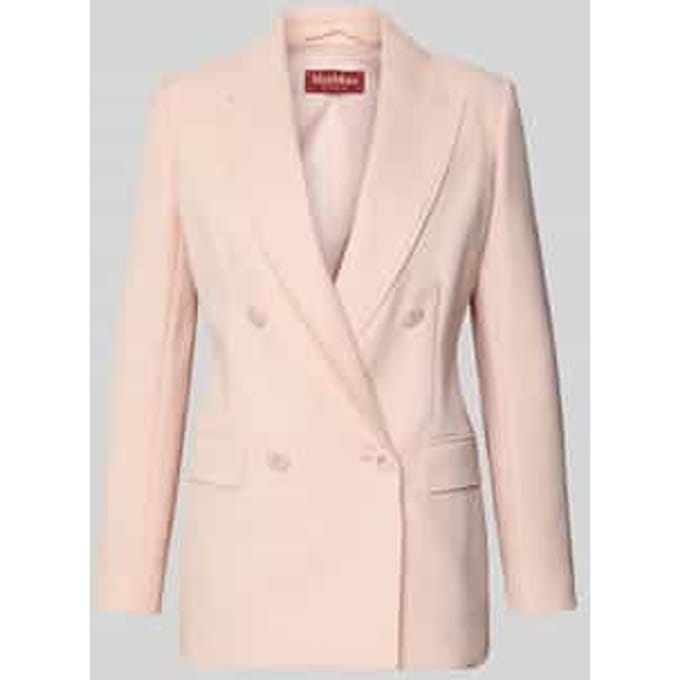Regular fit lange blazer van zuivere scheerwol