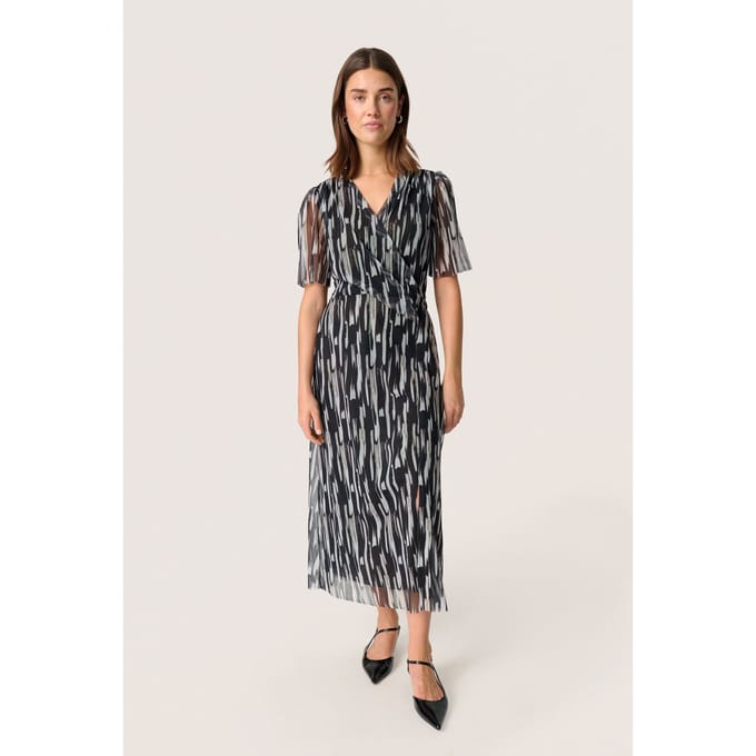 Jersey jurk Regular fit Black Stroke Print black