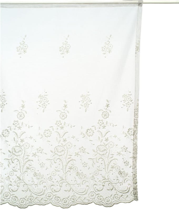 Kort Gordijn | Lena - Geborduurd Kant - Gebroken Wit - 60x80 - Pimlico