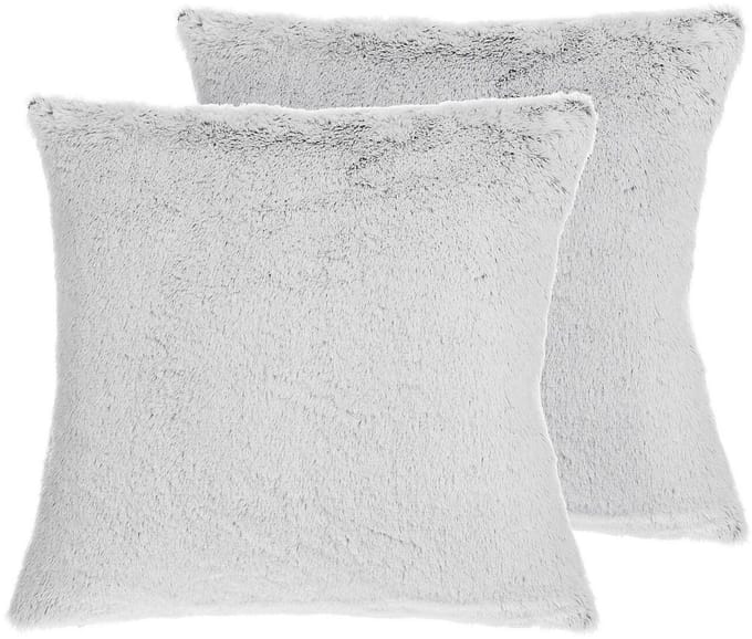 CLEMATIS - Sierkussen set van 2 - Lichtgrijs - 45 x 45 cm - Polyester