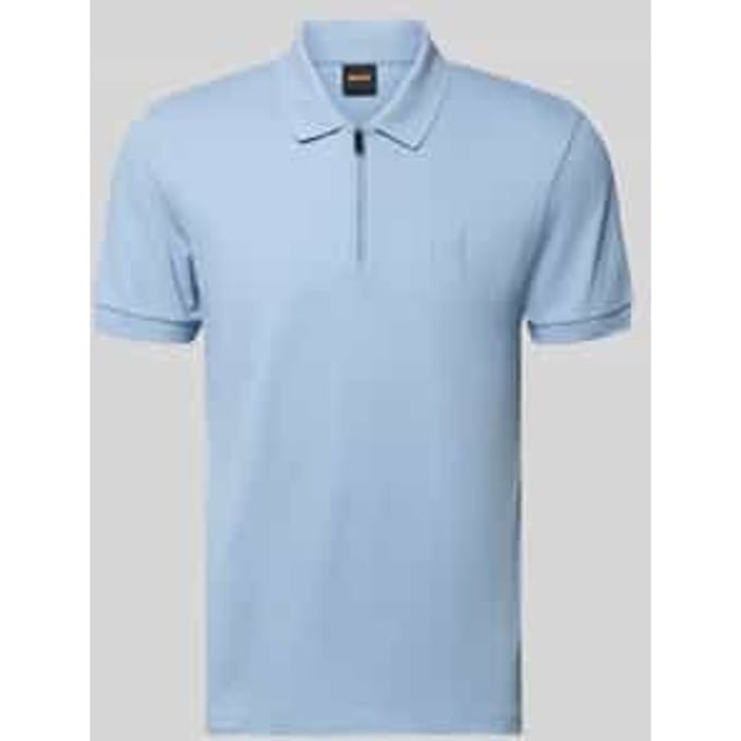 BOSS Passerzip Half Zip Polo Lichtblauw - Maat L - Heren