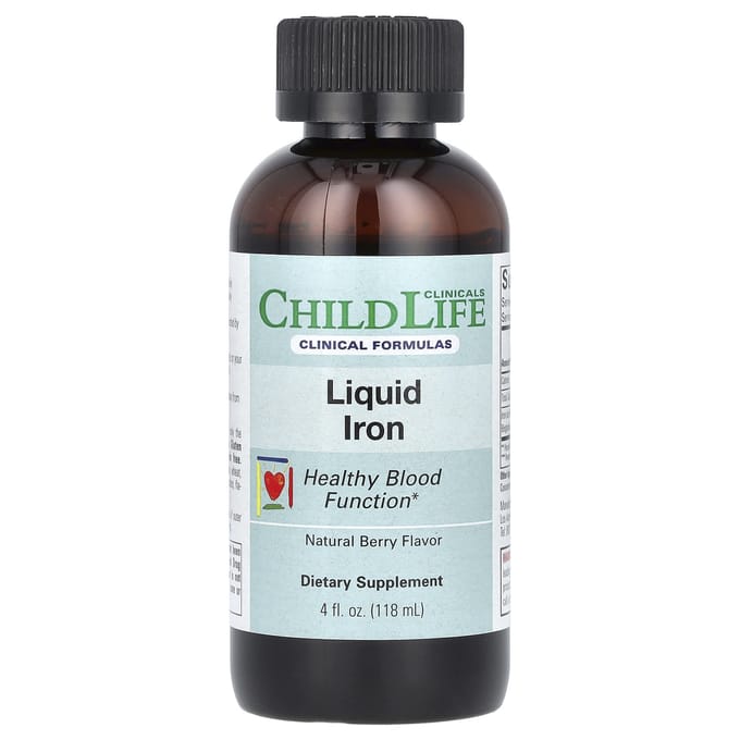 ChildLife Clinicals, Fer liquide, baies naturelles, 4 fl oz (118ml)