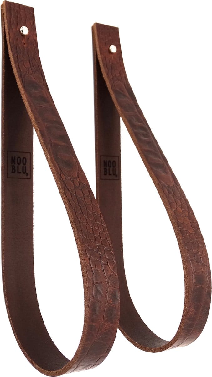 NOOBLU Ophanglus SLING 2,5 cm - Croco - Maat: M - 60 cm, Kleur: cognac