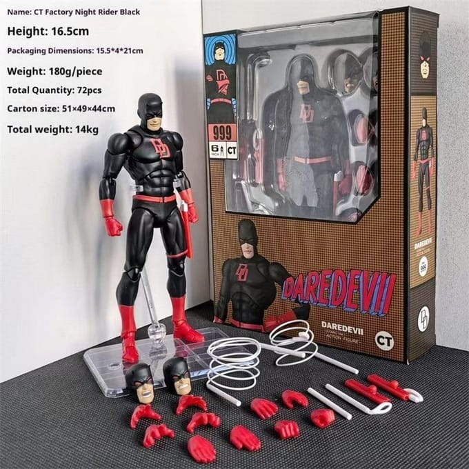Anime Mafex 223 Comic Versie Daredevil Zwart Gearticuleerde Actiefiguren Verzamelaar Model Beeldje Speelgoed Bureauornament Jongens Cadeaus zwart