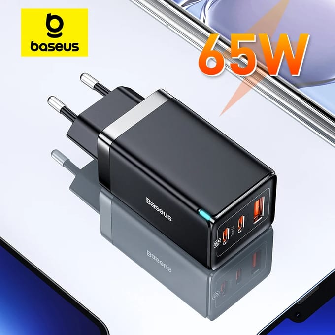 Baseus 65W GaN-oplader Snel opladen Type C PD-oplader USB-oplader QC4.0 Draagbare snellader voor laptop iPhone 17 16 15 14 13