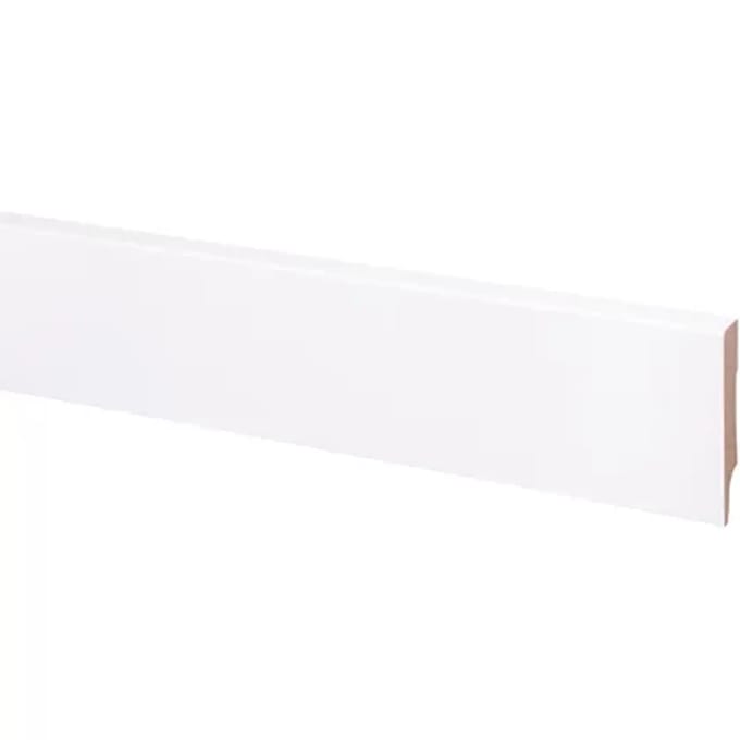 Baseline Muurplint Budget Cubic - Wit - Mdf - Folie - 240cm - 14x80mm
