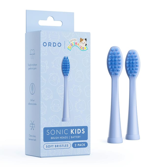 Ordo Sonic Kids Battery Brush Heads Squishmallows Samir 2 st