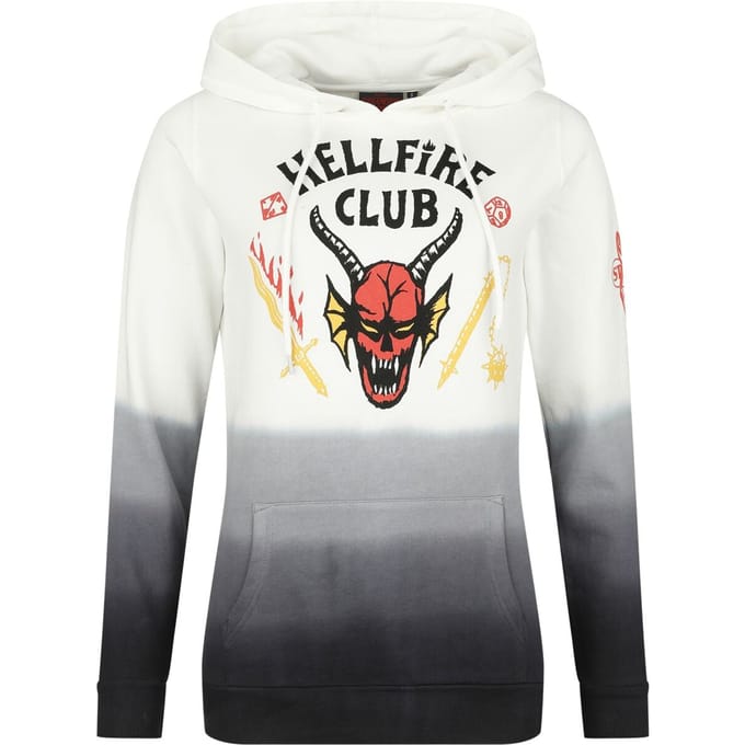 Stranger Things Trui met capuchon - Hellfire Club - M - voor Vrouwen - zwart-wit