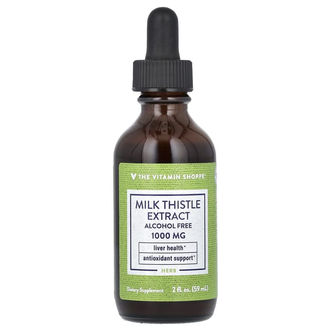 The Vitamin Shoppe, Extrait de Chardon-Marie, Sans Alcool, 1 000 mg, 2 fl oz (59 ml)