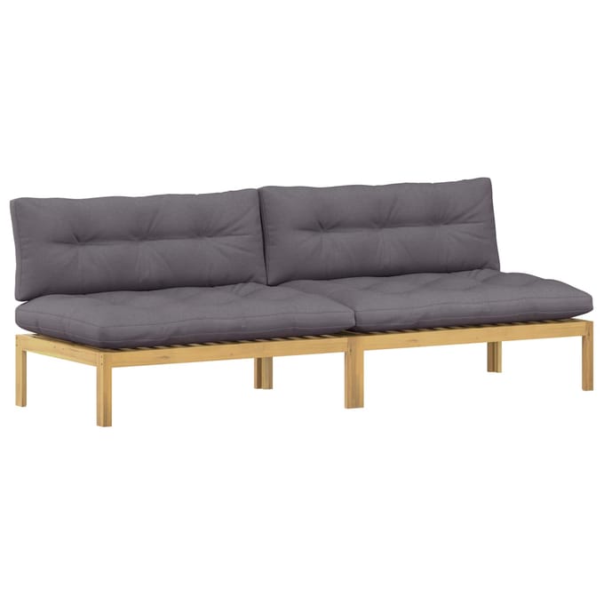 vidaXL - Midden - Sofa - Eenheid - Licht - Acacia - en - Donker - Grijs - Acaciahout