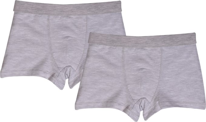 Woody - Jongens short Duopack - Wit/Grijs Gestreept - 8 jaar