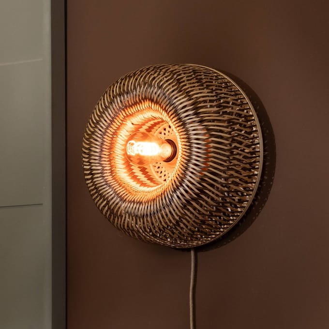 GOOD&MOJO Wandlamp Barbados - Naturel - Ø35cm - Binnen Bohemian